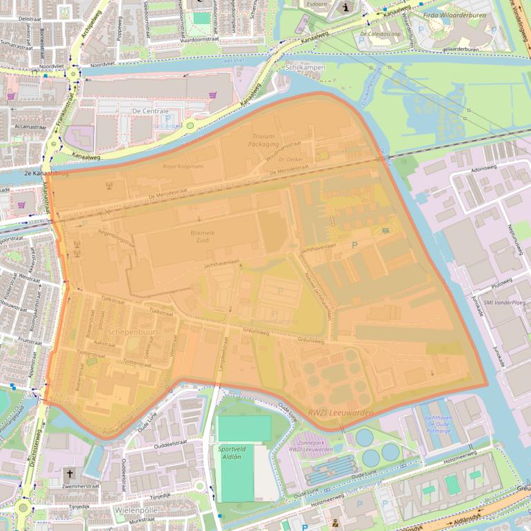 Kaartafbeelding, ingezoomd op postcodegebied 8937.