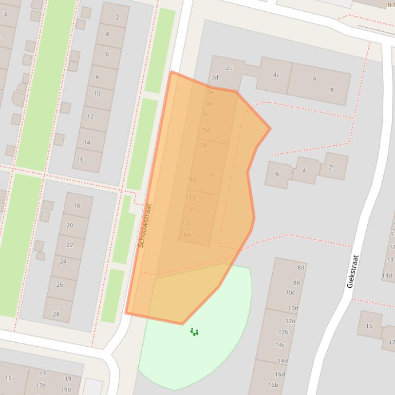 Kaart van postcodegebied 8937BA.