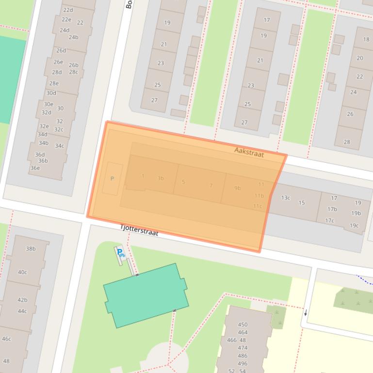 Kaart van postcodegebied 8937BD.