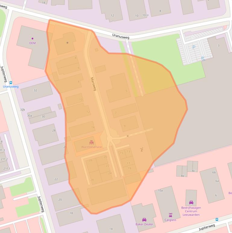 Kaart van postcodegebied 8938AM.