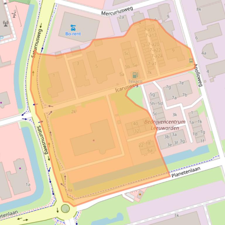 Kaart van postcodegebied 8938AX.