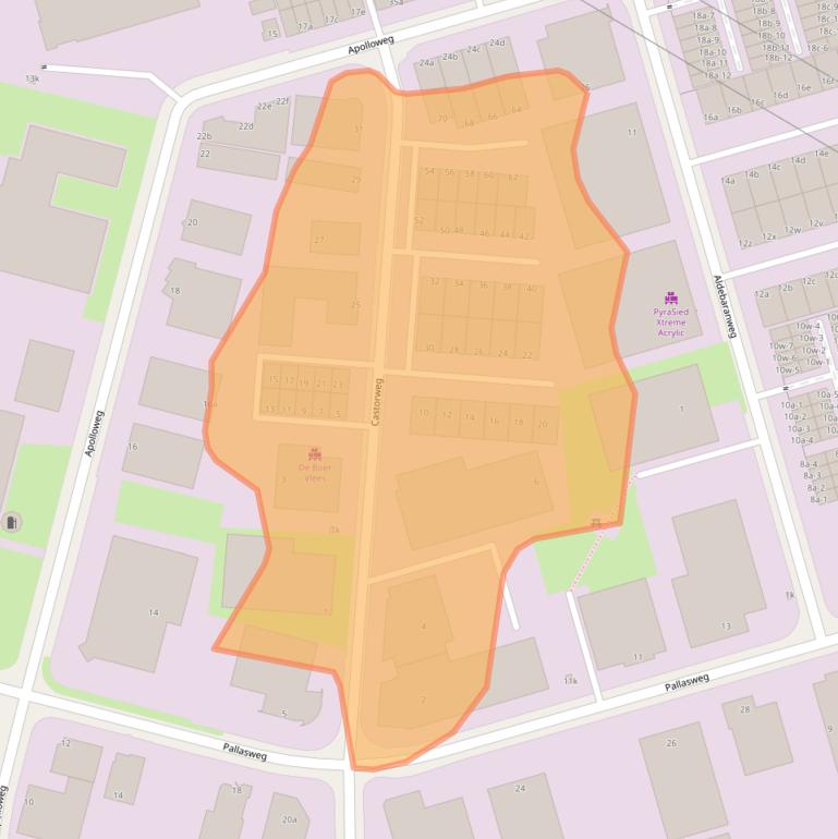 Kaart van postcodegebied 8938BE.