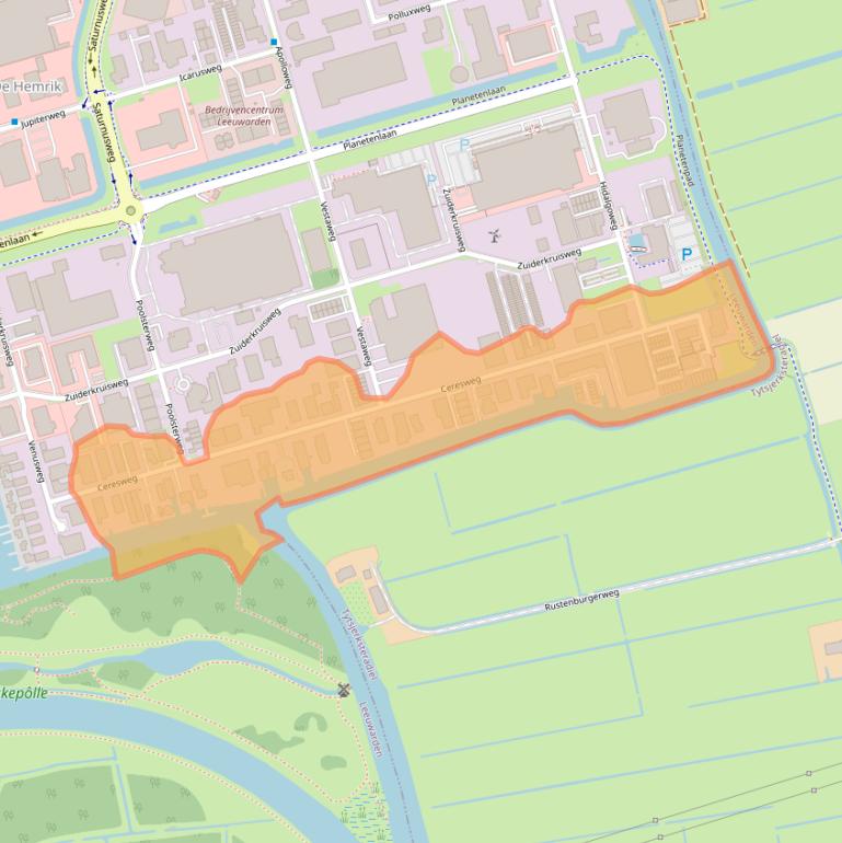 Kaart van postcodegebied 8938BG.