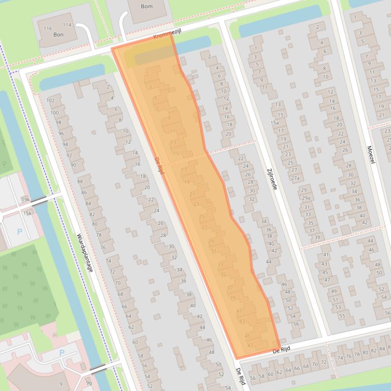 Kaart van postcodegebied 8939AC.
