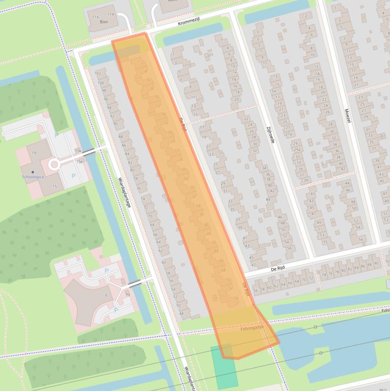 Kaart van postcodegebied 8939AD.