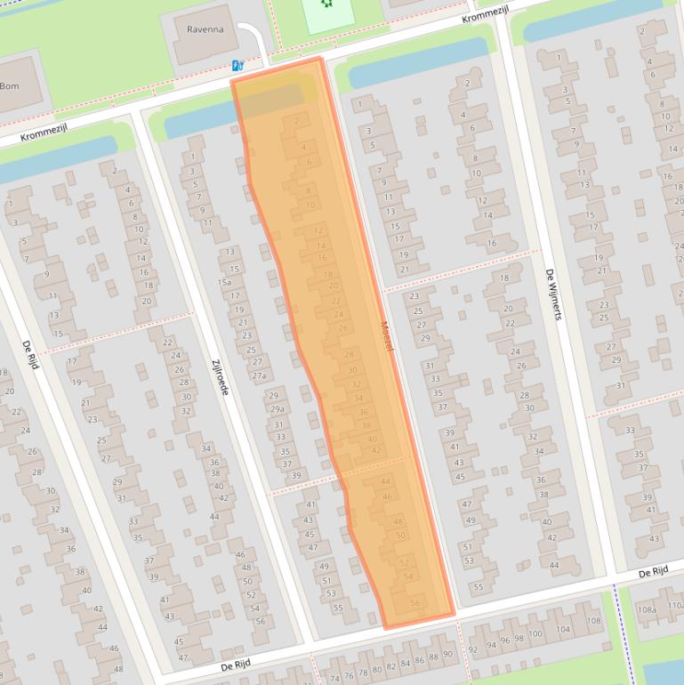 Kaart van postcodegebied 8939AL.