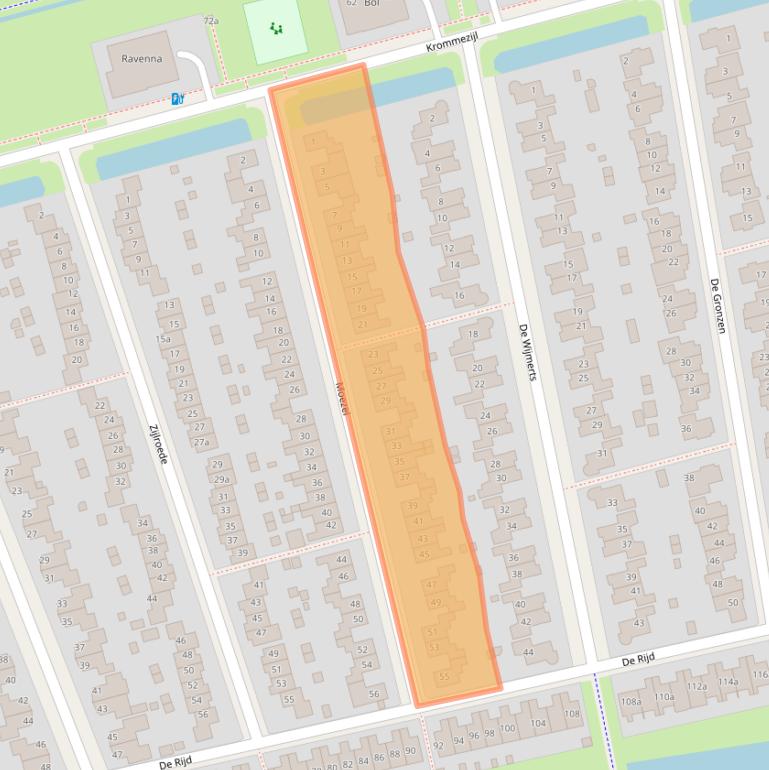 Kaart van postcodegebied 8939AM.