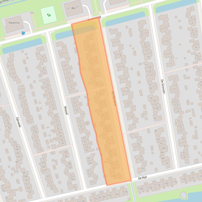 Kaart van postcodegebied 8939AN.
