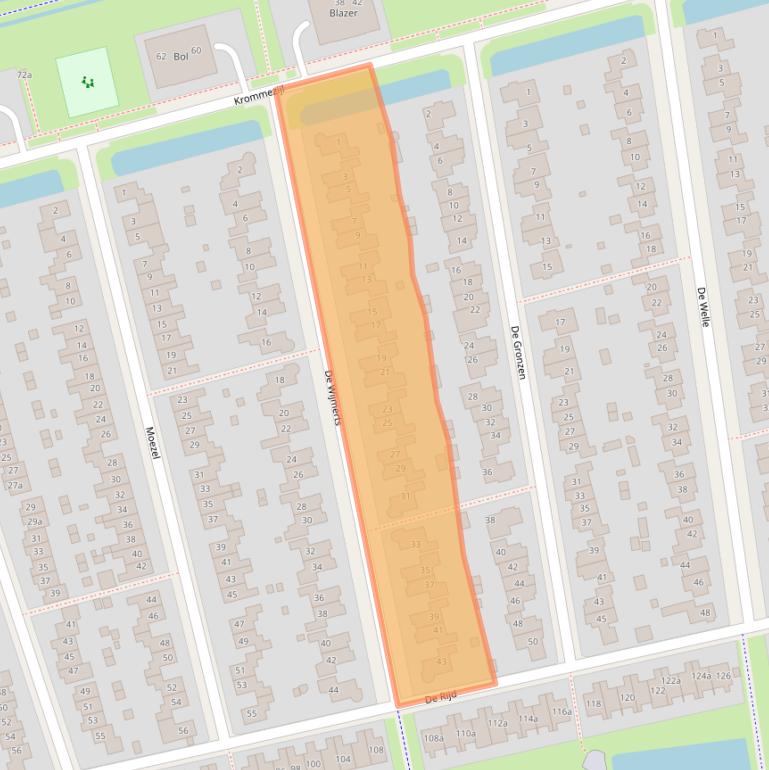 Kaart van postcodegebied 8939AP.