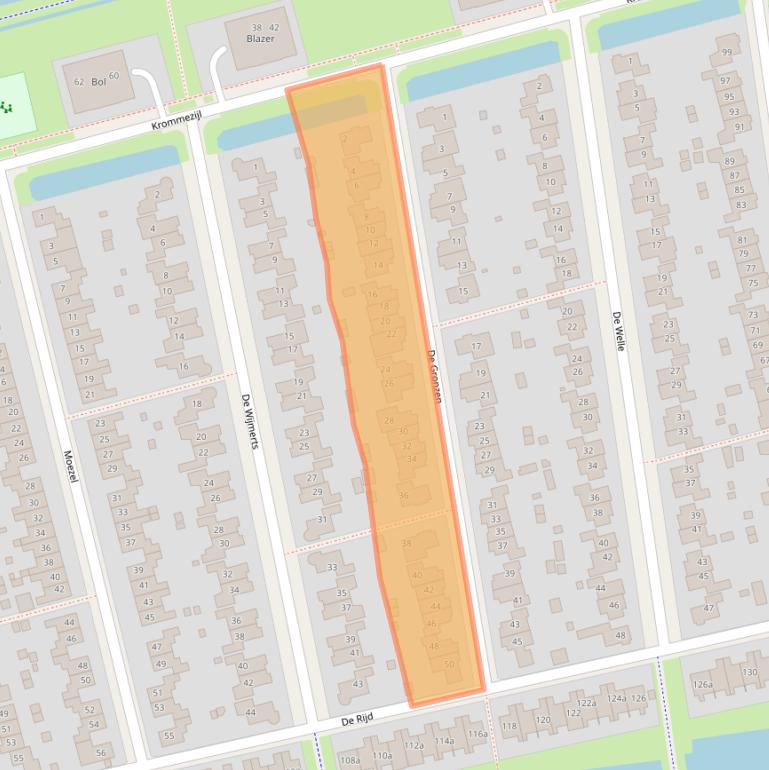 Kaart van postcodegebied 8939AS.