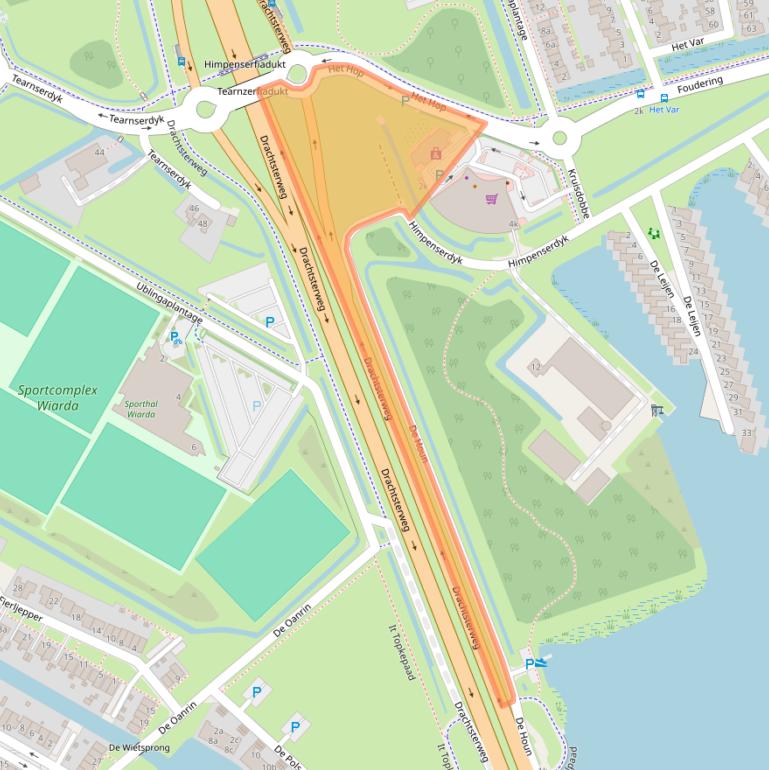 Kaart van postcodegebied 8939BA.