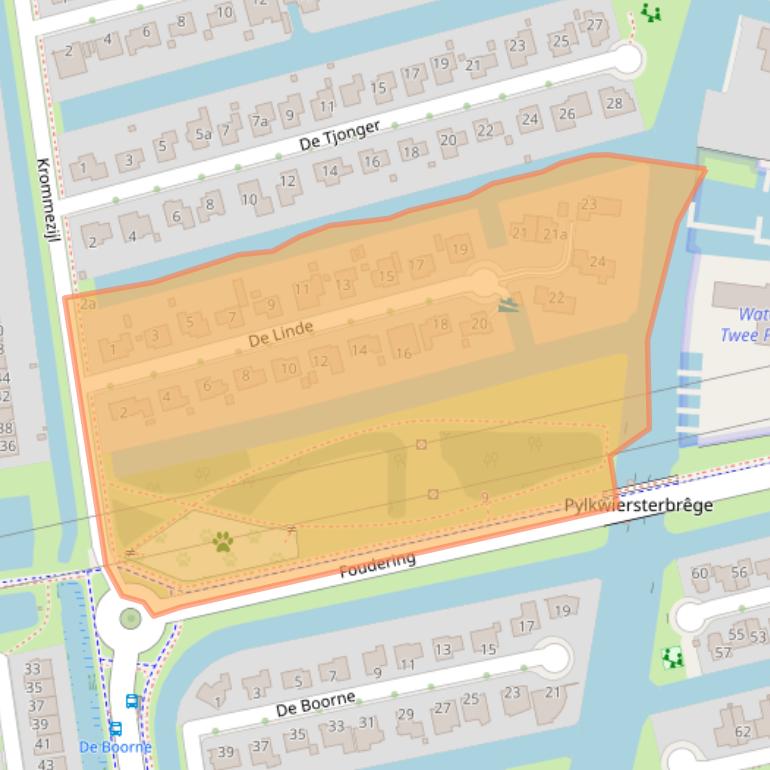 Kaart van postcodegebied 8939BT.