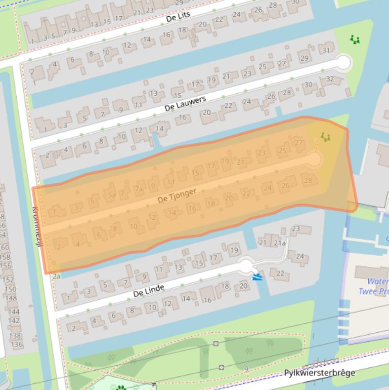 Kaart van postcodegebied 8939BV.