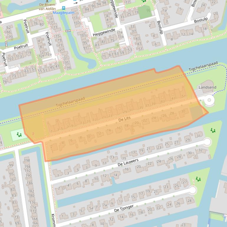 Kaart van postcodegebied 8939BX.