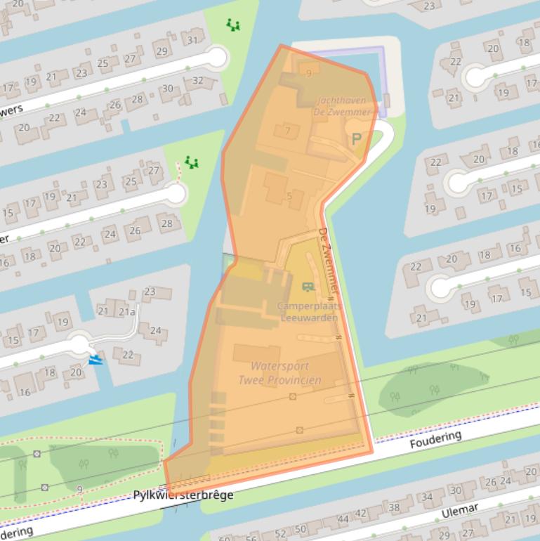 Kaart van postcodegebied 8939CA.