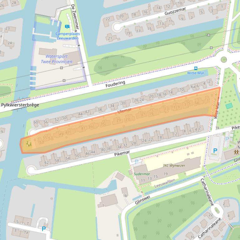 Kaart van postcodegebied 8939CE.