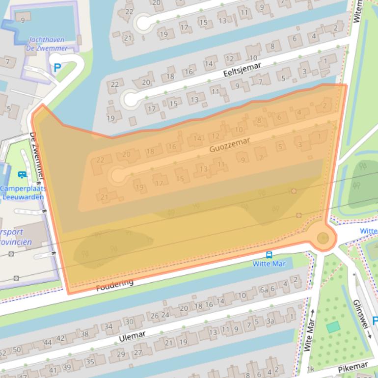 Kaart van postcodegebied 8939CH.