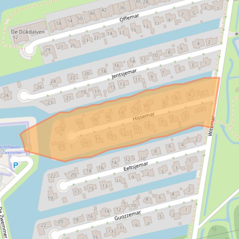 Kaart van postcodegebied 8939CK.