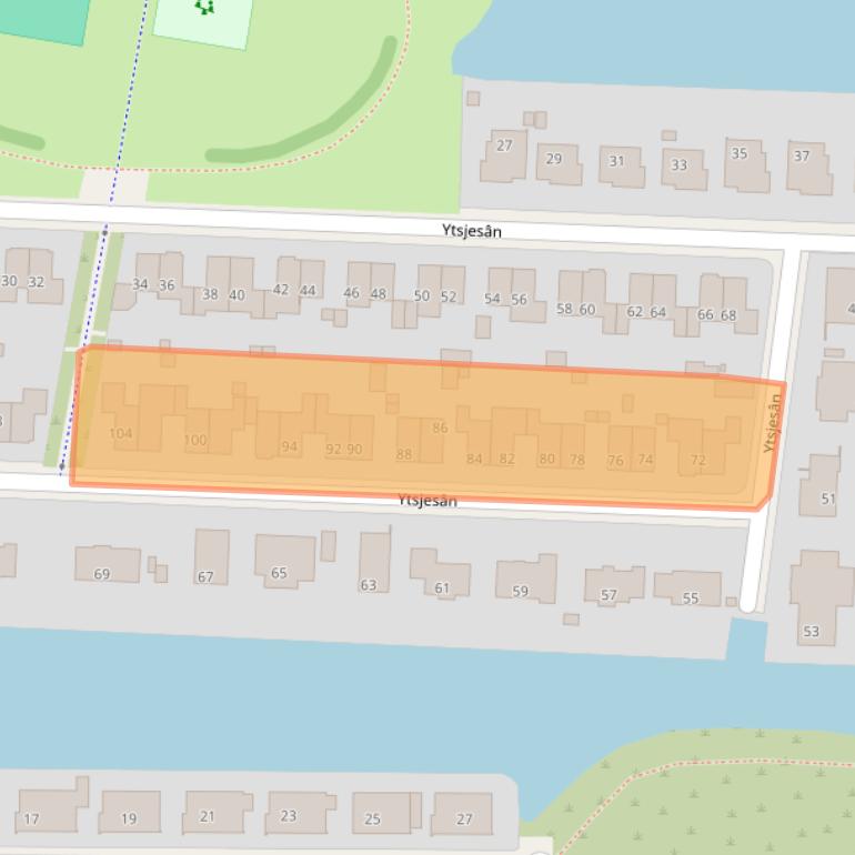 Kaart van postcodegebied 8939DL.