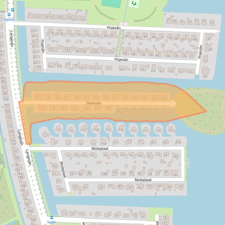 Kaart van postcodegebied 8939DP.