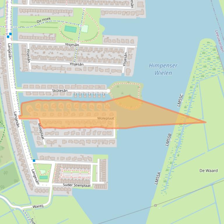 Kaart van postcodegebied 8939DR.