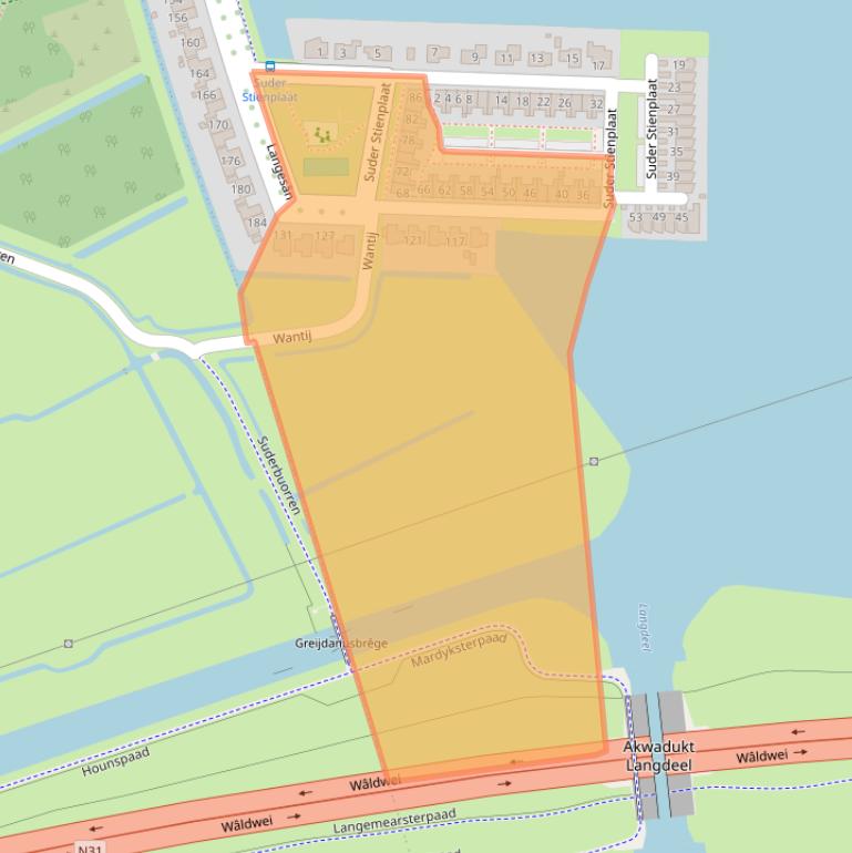 Kaart van postcodegebied 8939DX.