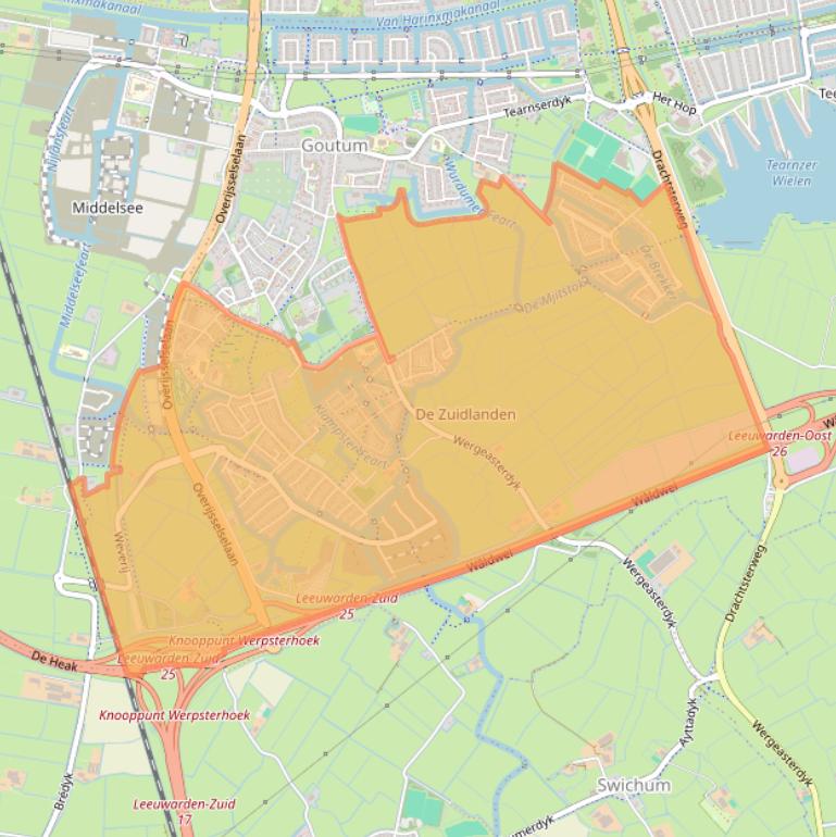 Kaartafbeelding, ingezoomd op postcodegebied 8941.