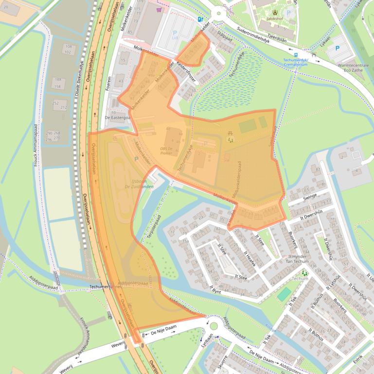 Kaart van postcodegebied 8941AJ.