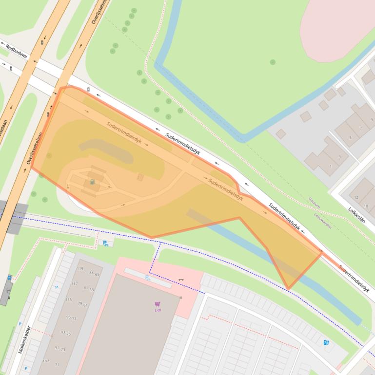 Kaart van postcodegebied 8941AZ.