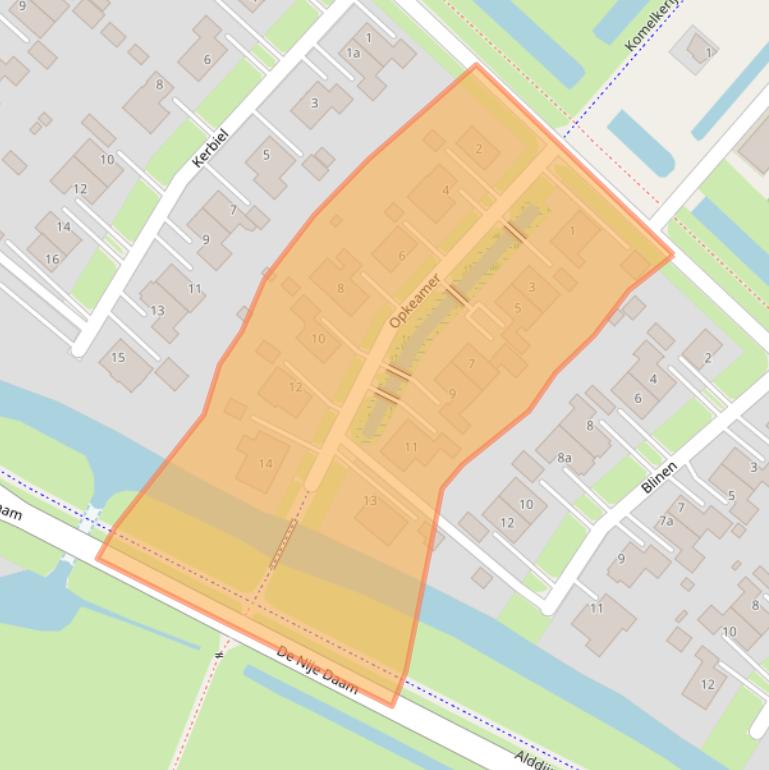 Kaart van postcodegebied 8941BE.