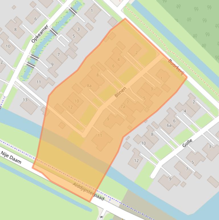 Kaart van postcodegebied 8941BG.