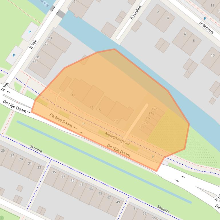 Kaart van postcodegebied 8941BH.