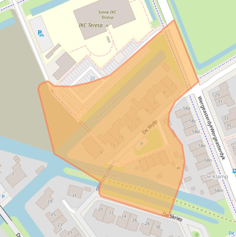 Kaart van postcodegebied 8941CE.