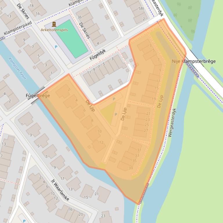 Kaart van postcodegebied 8941CJ.