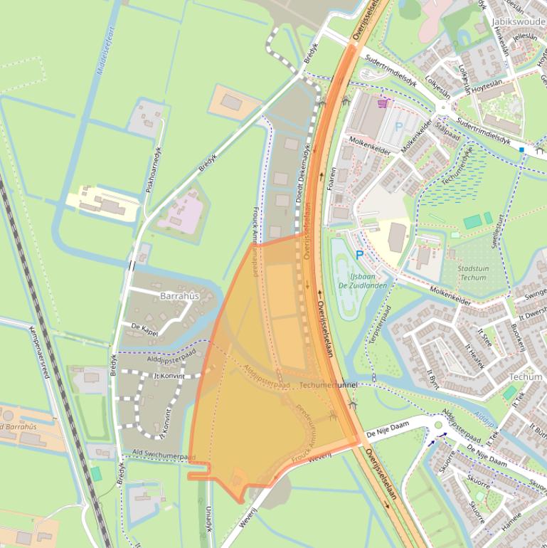 Kaart van postcodegebied 8941ZW.