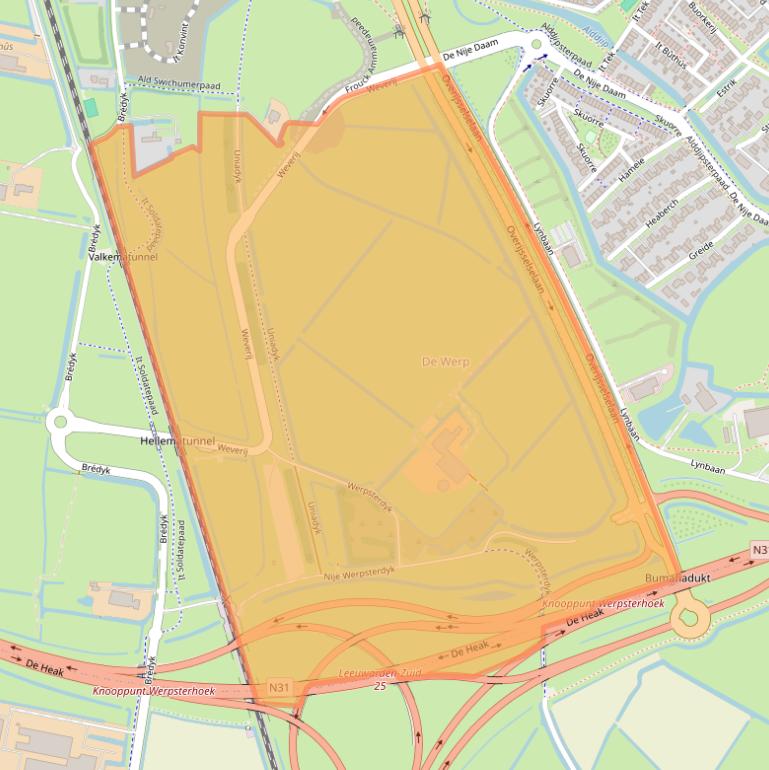 Kaart van postcodegebied 8941ZZ.