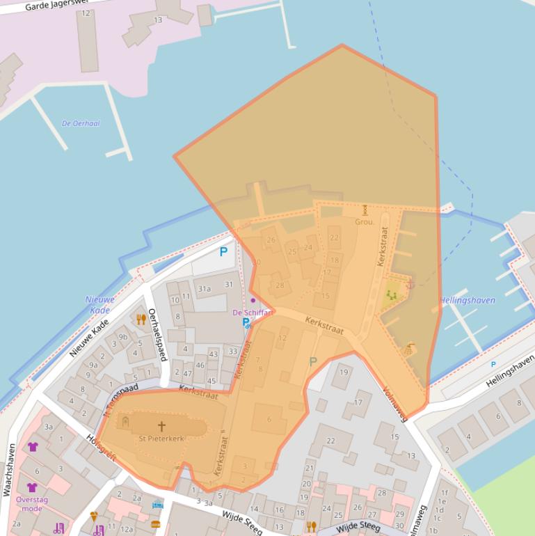 Kaart van postcodegebied 9001AA.