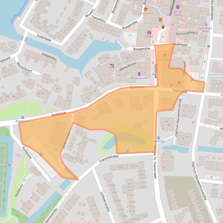 Kaart van postcodegebied 9001AS.