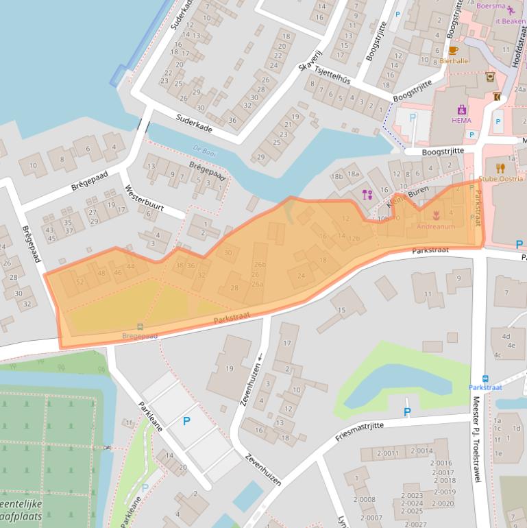 Kaart van postcodegebied 9001AT.