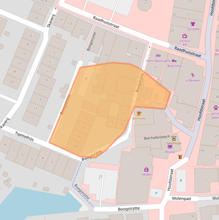 Kaart van postcodegebied 9001AW.