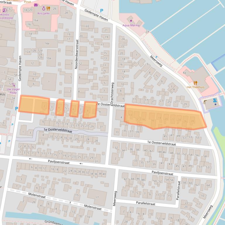 Kaart van postcodegebied 9001BA.