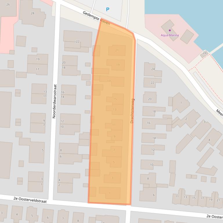 Kaart van postcodegebied 9001BD.