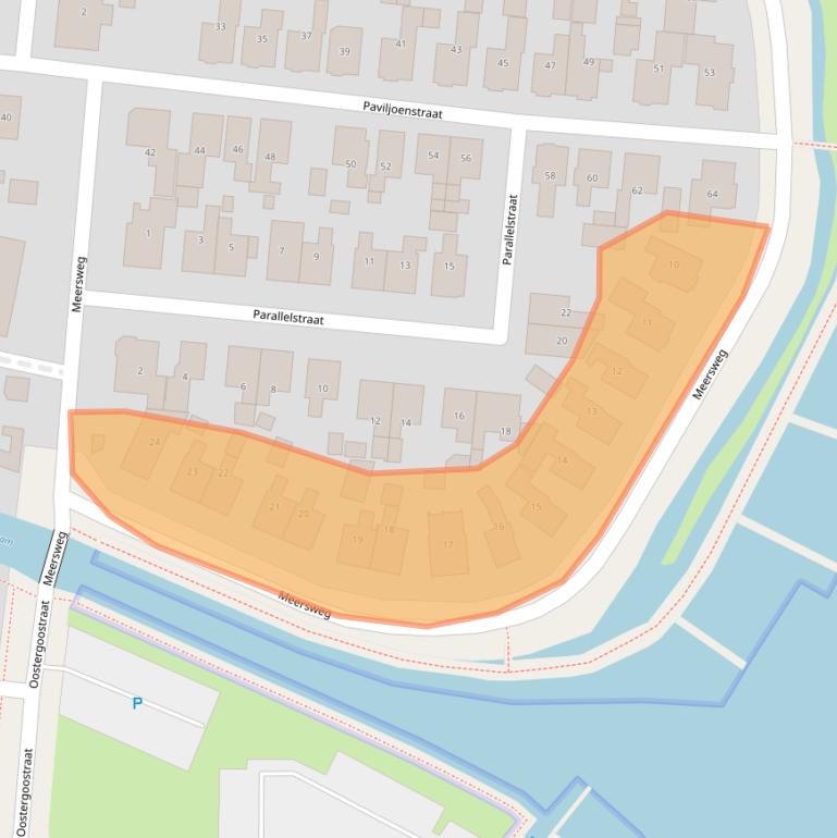 Kaart van postcodegebied 9001BH.