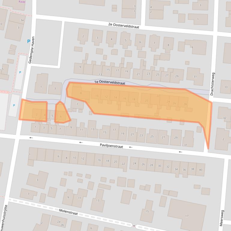 Kaart van postcodegebied 9001BL.