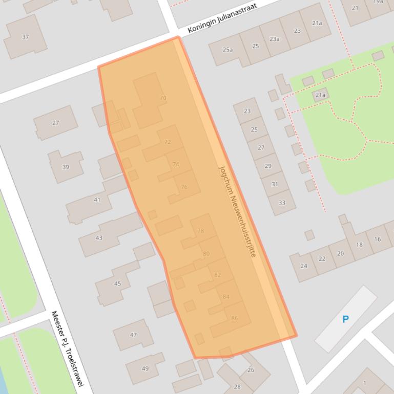 Kaart van postcodegebied 9001BZ.