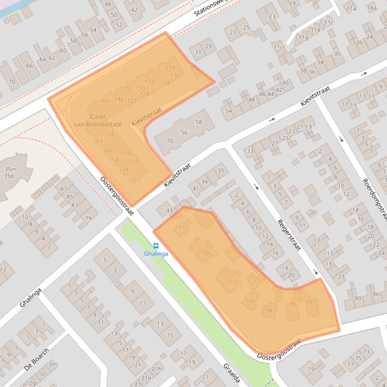 Kaart van postcodegebied 9001CP.