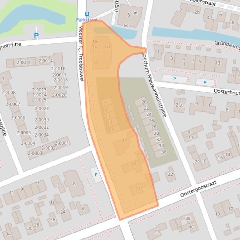 Kaart van postcodegebied 9001CR.