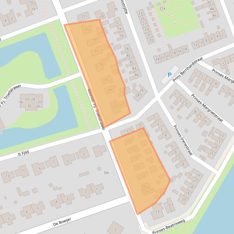 Kaart van postcodegebied 9001CT.