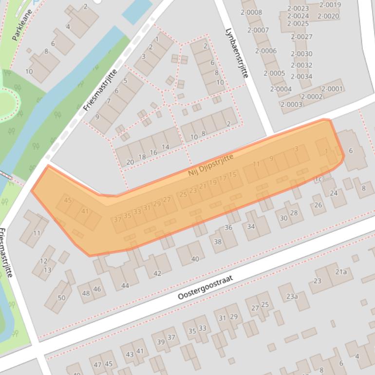 Kaart van postcodegebied 9001CW.
