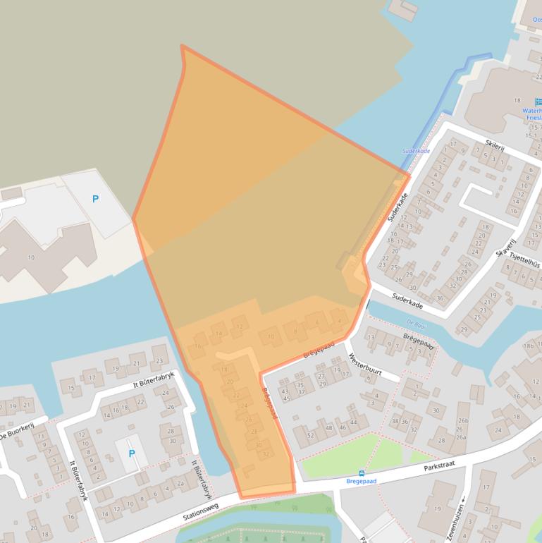 Kaart van postcodegebied 9001DJ.